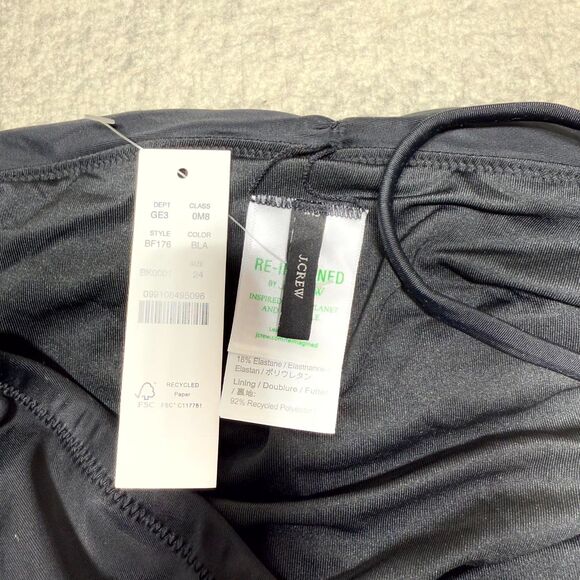 J. Crew Black Swimsuit‎ Ruched Sweetheart One-piece Womens Size 24 NEW - Picture 2 of 10